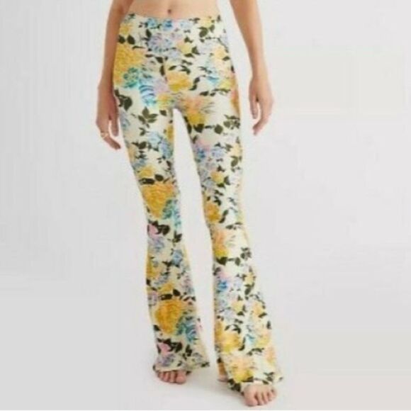 Novella Royale Janis Bell Bottom Pants Golden Motley Print Flower XS - Picture 1 of 7
